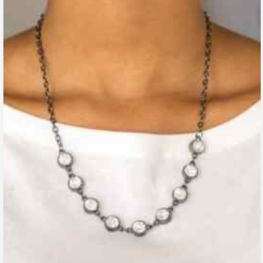 Paparazzi Silver and White Necklace